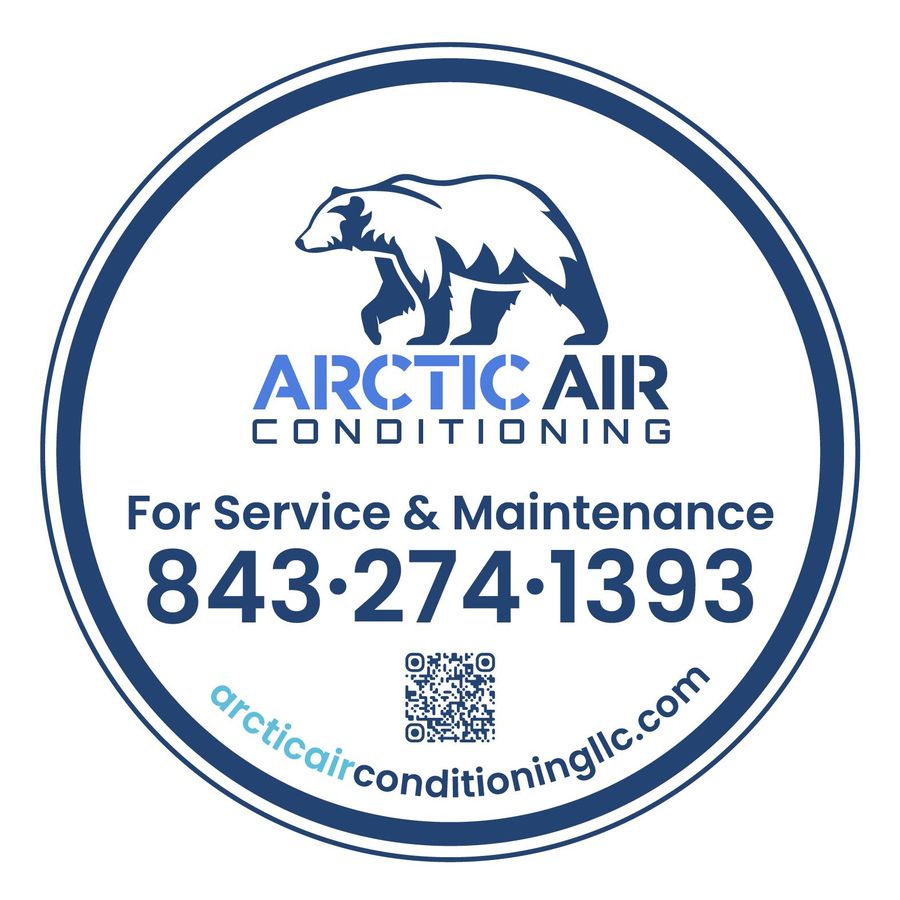 Arctic Air Conditioning service sticker with polar bear logo