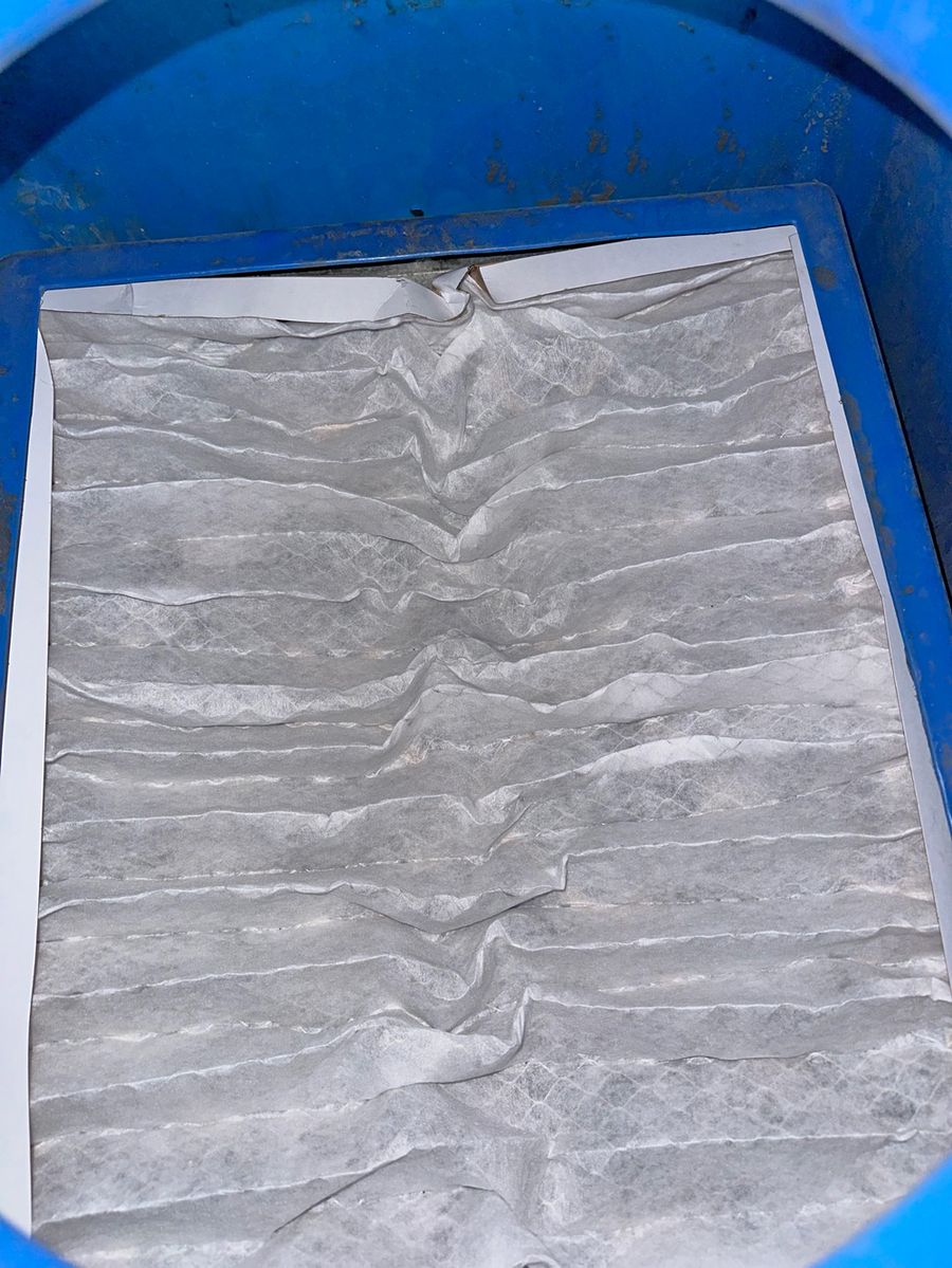 Air filter media replaced during an Arctic Air maintenance visit