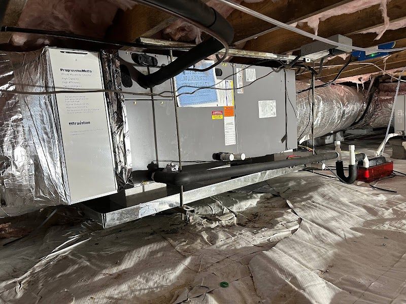Air handler and ductwork installation in crawl space by Arctic Air