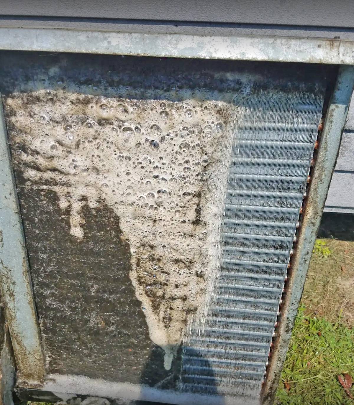 Severely dirty neglected coil found on an Arctic Air service call