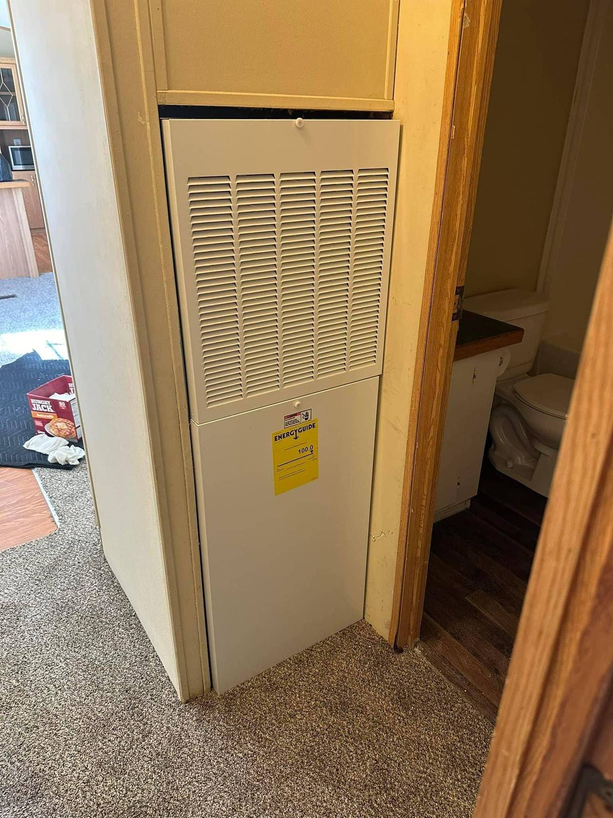 Heating system closet serviced by Arctic Air Conditioning in Conway SC
